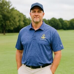 Annapolis‎ United States Naval Academy Polo Shirt Mens L Under Armour Golf